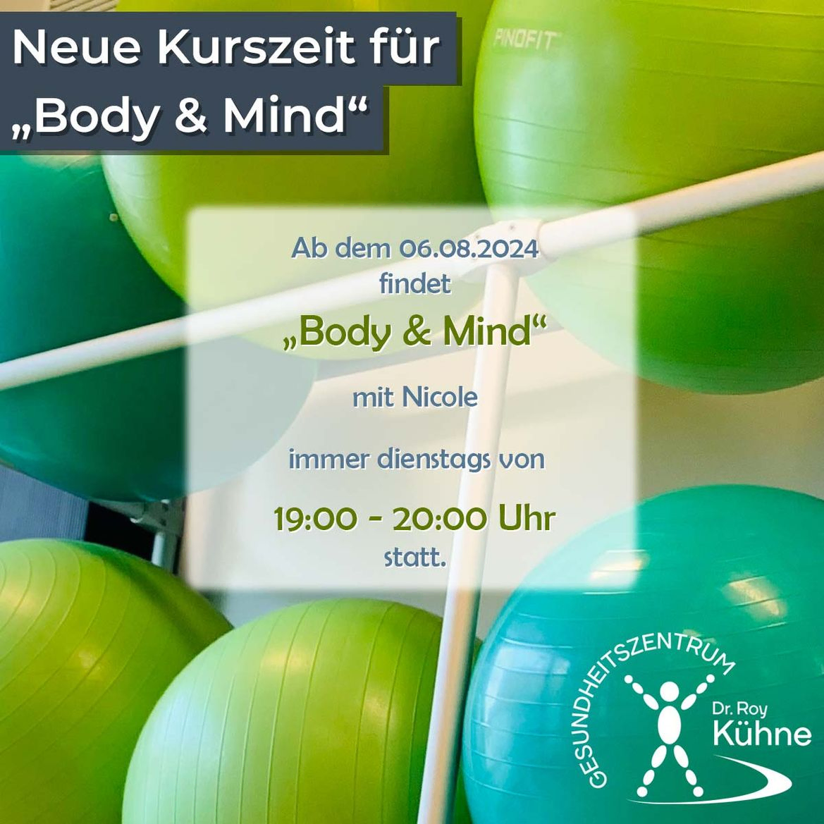 Kurszeitänderung Body and Mind